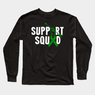 Support Squad Liver Cancer Awareness carcinoma green Ribbon Long Sleeve T-Shirt